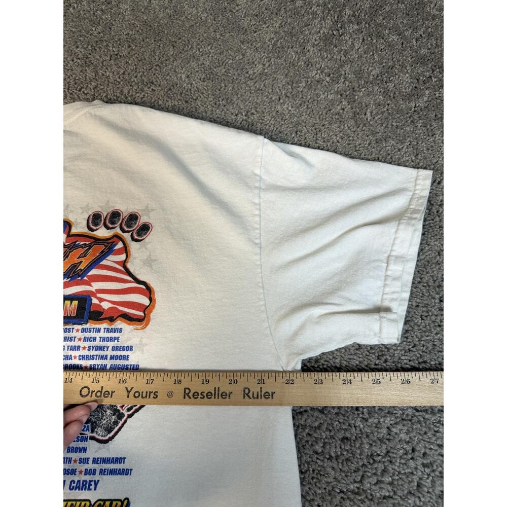 Gildan Shirt Mens XL White Disorganized Grime Car Graphic Crew Neck Cotton - Picture 10 of 12